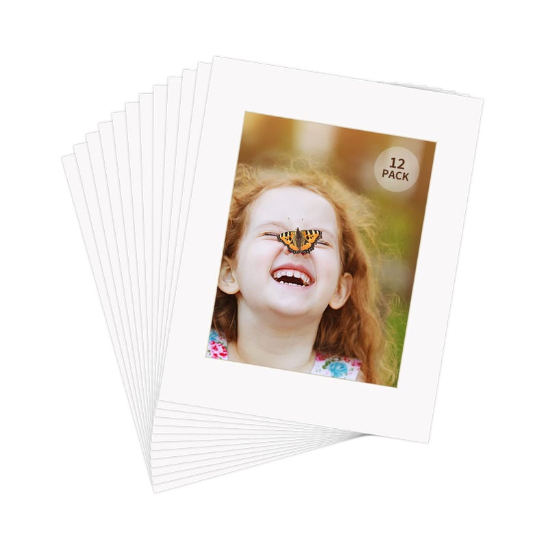 ZBEIVAN 11x14 White Picture Mats with Core Bevel Cut Frame Mattes for 8x10 Pictures - Pack of 12 - Image 3